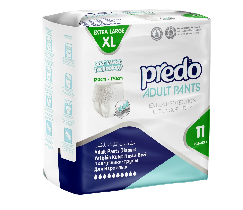 Predo Adult Подгузники-трусы для взрослых, XL, 11 шт, 120-170 см фото