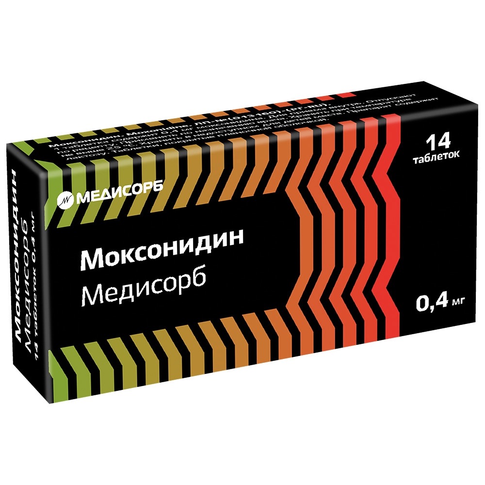 Моксонидин Медисорб, 0.4 мг, таблетки, покрытые пленочной оболочкой, 14 шт. фото