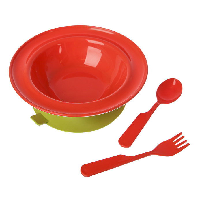 Бусинка Тарелка на присоске с ложкой и вилкой, 1 шт, арт. 134 фото