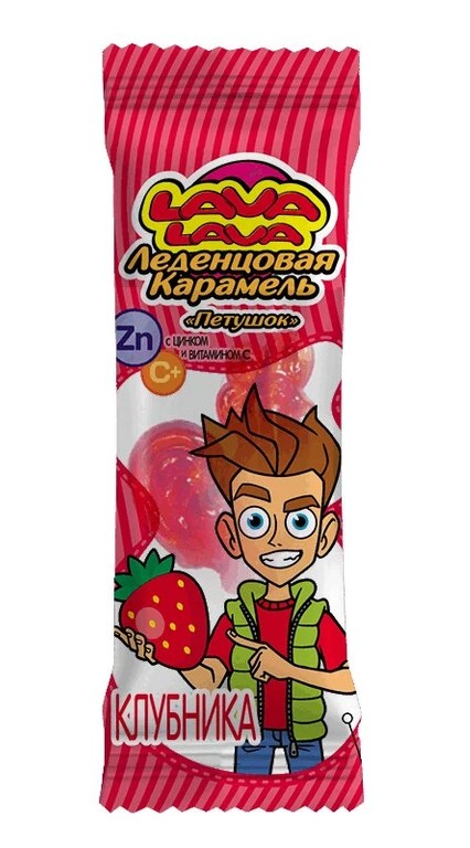 Lava Lava Петушок Карамель для рассасывания, карамель леденцовая, 17 г, 1 шт, клубника фото