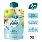 Фрутоняня детское пюре, пюре, 90 г, 1 шт, яблоко + печенье шарлотка фото 3