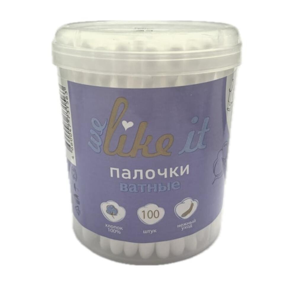 Like палочки ватные, ватные палочки в стакане, 100 шт. фото