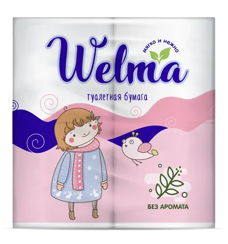 Welma Бумага туалетная двухслойная, 4 шт, без аромата фото