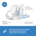 AVENT Ultra Air Happy Пустышка силиконовая ортодонтическая с футляром, 6-18 месяцев, 2 шт, для мальчиков, арт. SCF080/15 фото 4