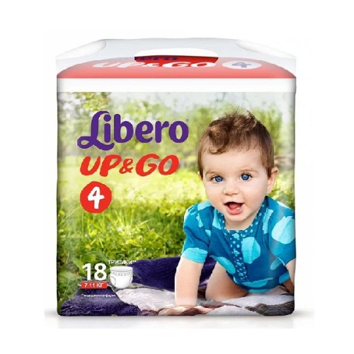 UP&GO Libero Подгузники-трусики детские, 7-11 кг., 18 шт, р. 4 фото