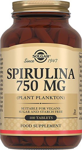 Solgar Спирулина, 750 мг, таблетки, 100 шт. фото