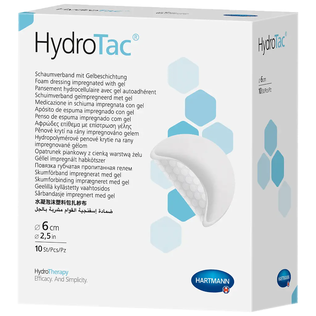 HydroTac Повязка губчатая с гидрогелевым покрытием, диаметр 6 см, повязка стерильная, 10 шт. фото