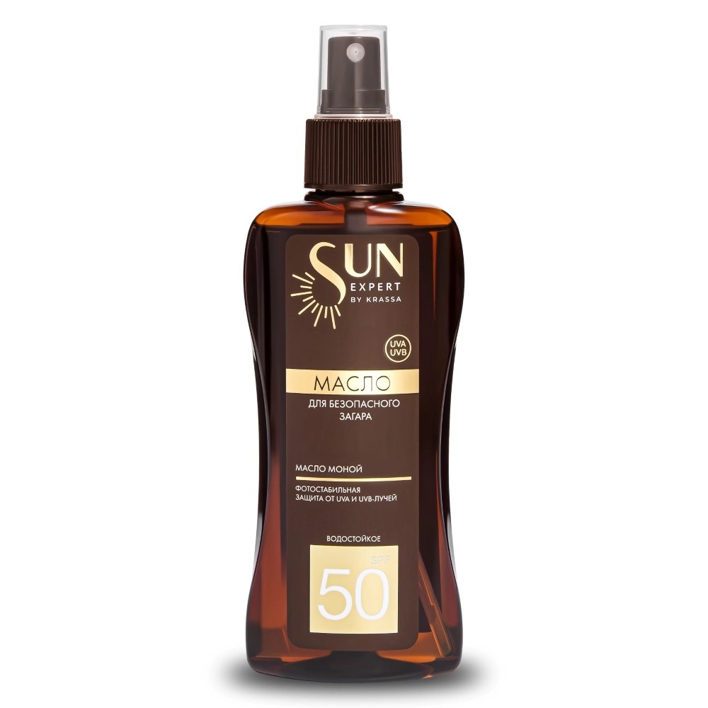 Krassa Sun Expert Масло для безопасного загара, масло солнцезащитное, 180 мл, 1 шт, SPF 50 фото