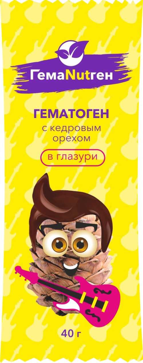 Гемаnutген Гематоген, плитка, 40 г, 1 шт, с кедровым орехом в глазури фото