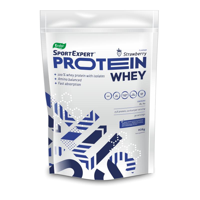 Спортэксперт Сывороточный протеин, порошок, 908 г, 1 шт, клубника фото