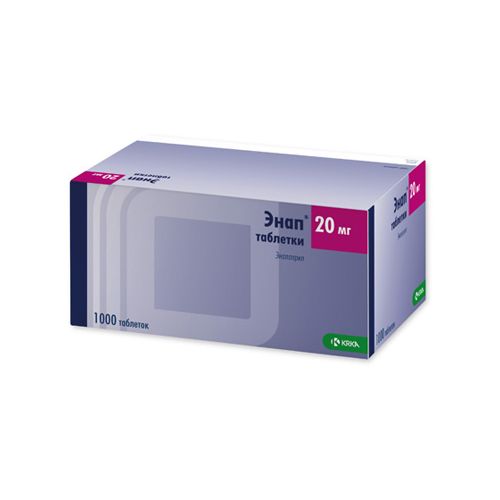 Энап, 20 мг, таблетки, 1000 шт. фото