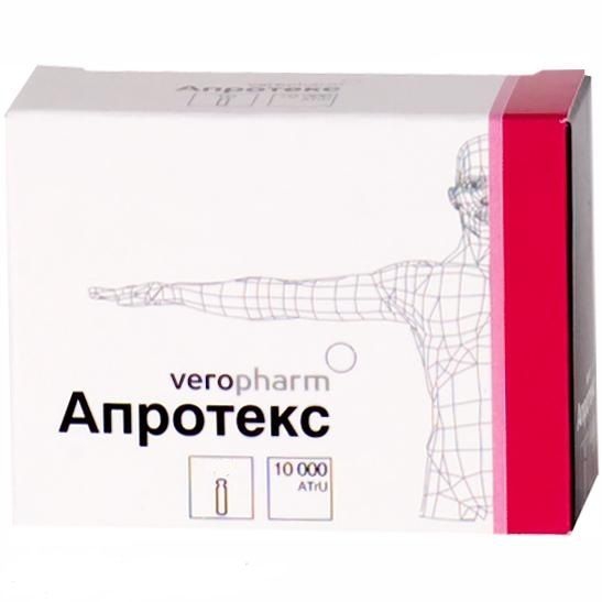 Апротекс, 10000 АТрЕ, лиофилизат для приготовления раствора для внутривенного введения, 10 шт. фото