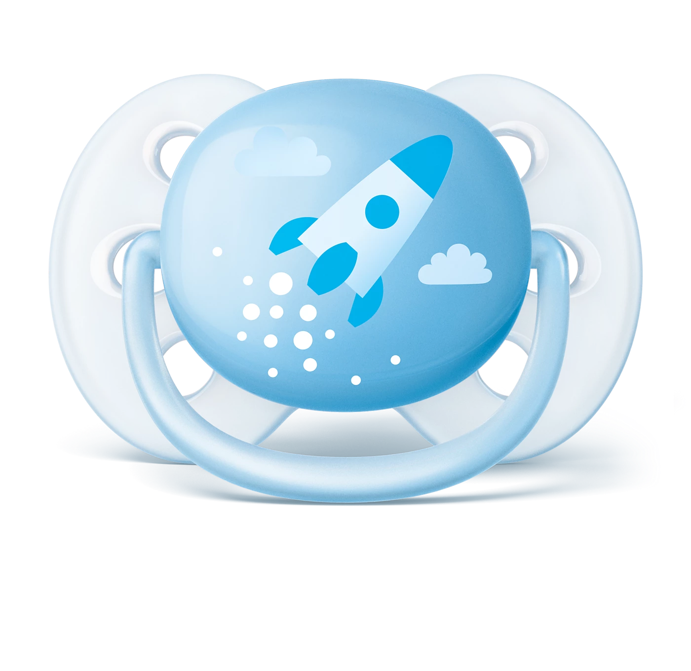 AVENT Ultra Soft Пустышка силиконовая с футляром, 0-6 месяцев, 1 шт, для мальчиков, арт. SCF522/10 фото