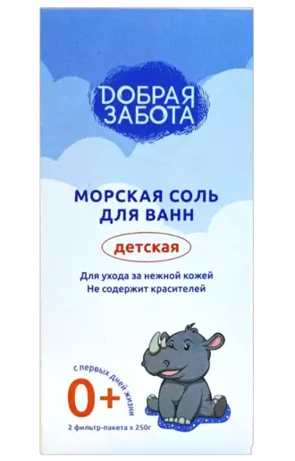 Добрая забота Соль морская для ванны детская, соль для ванн, 500 г, 1 шт. фото