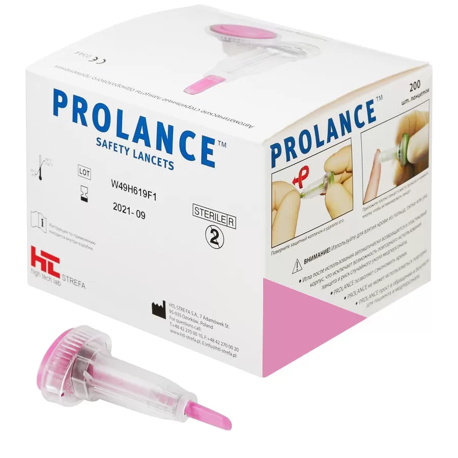 Ланцеты Prolance Pediatric, ланцеты, 200 шт, лезвие 1.2 мм фото