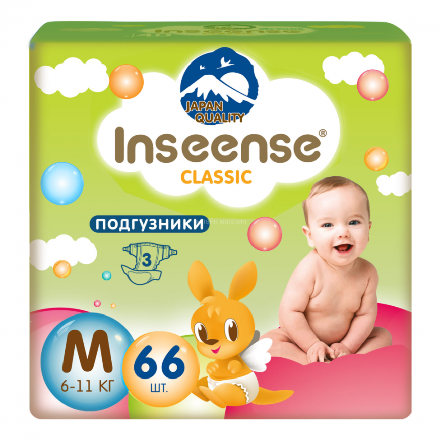 Inseense Classic Plus Подгузники детские, р. M, 66 шт, 6-11 кг фото