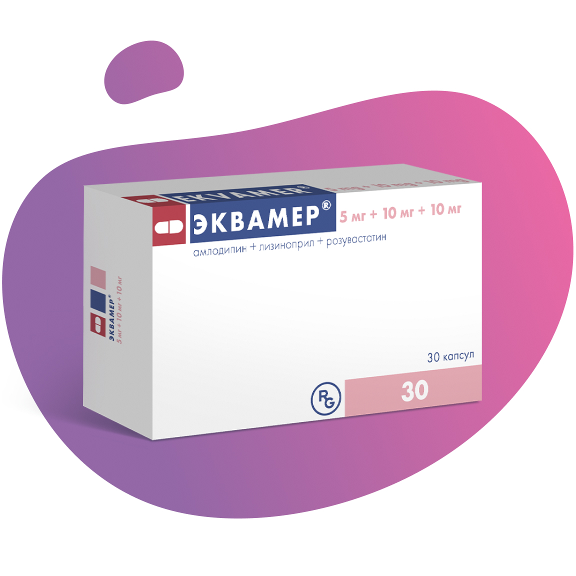 Эквамер, 5 мг+10 мг+10 мг, капсулы, 30 шт. фото