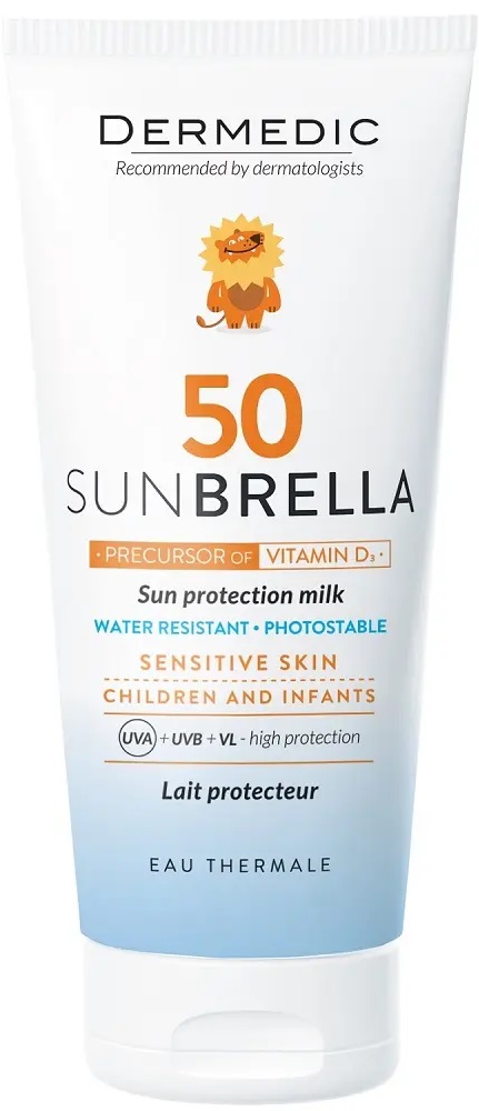 Дермедик Sunbrella Sun Protection Milk SPF50, молочко солнцезащитное, 100г, 1 шт, для детей с рождения фото