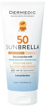 Дермедик Sunbrella Sun Protection Milk SPF50, молочко солнцезащитное, 100г, 1 шт, для детей с рождения фото