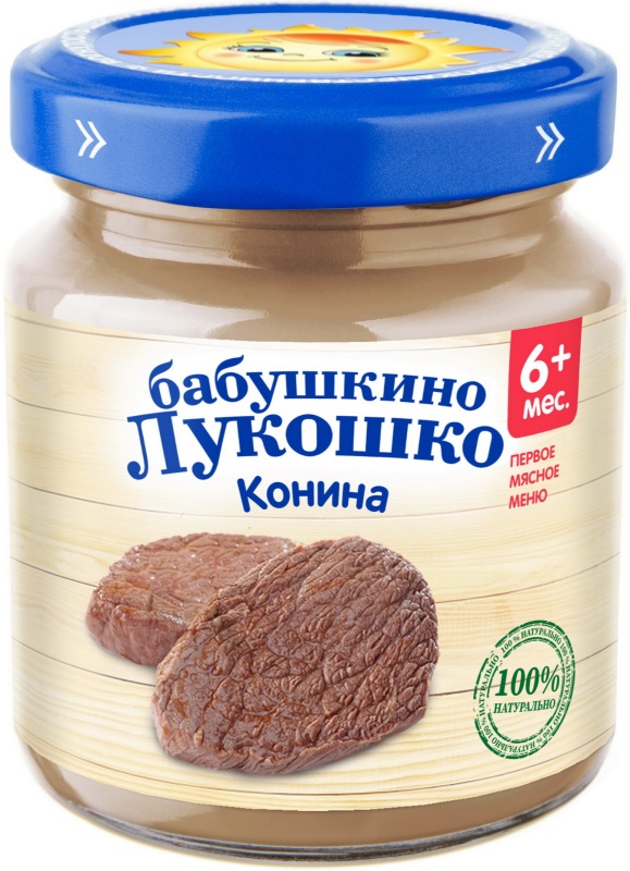 Бабушкино Лукошко детское пюре, пюре, 100 г, 1 шт, конина фото