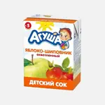 Агуша детский сок, сок, 200 мл, 1 шт, яблоко + шиповник фото