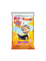 Салфетки влажные детские Маша и медведь школьные, салфетки влажные, 15 шт. фото