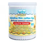 Babyline ватные палочки ультратонкие, 200 шт. фото
