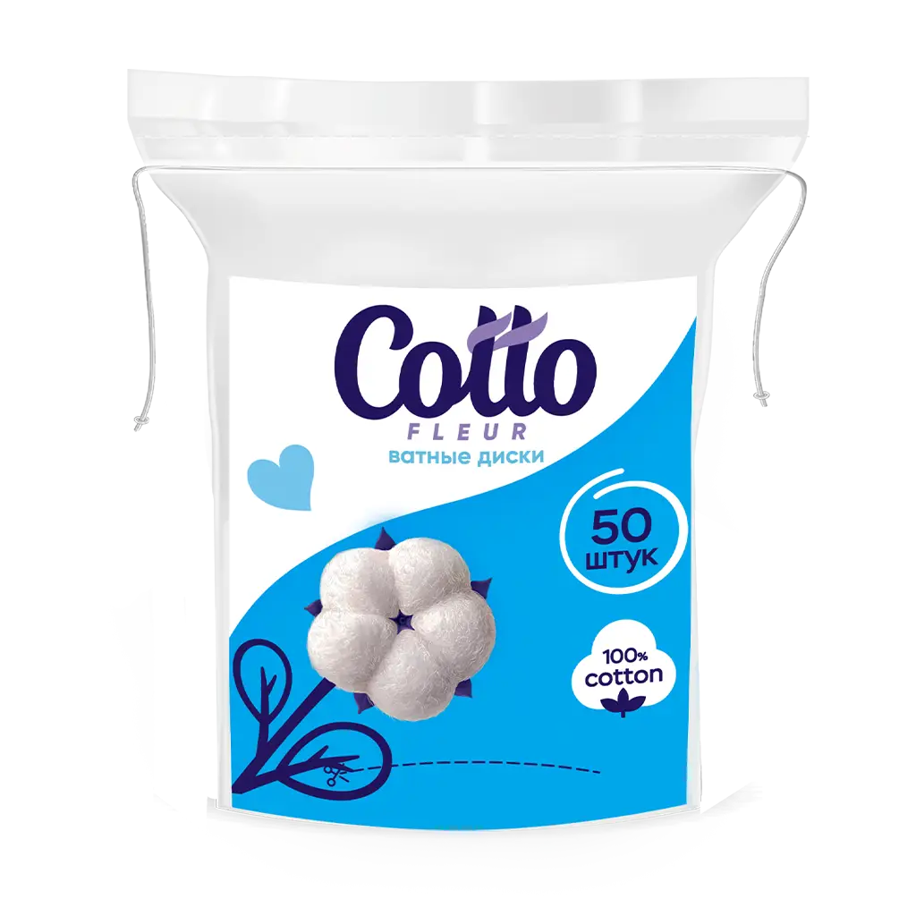 Cotto Fleur Ватные диски, ватные диски, 50 шт. фото