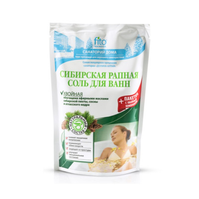 Санаторий дома Соль Сибирская Рапная, соль для ванн, 530 г, 1 шт, для расслабления фото