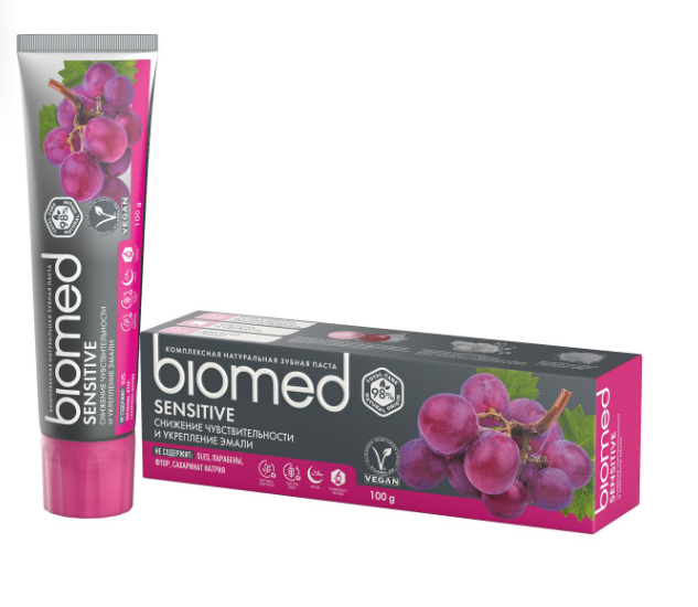 Biomed Sensitive с экстрактом косточек винограда, зубная паста, 100мл, 1 шт, для чувствительных зубов фото