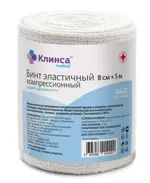Клинса Лайт Бинт эластичный компрессионный, 8 см х 5 м, 1 шт, с застежкой, средней растяжимости фото