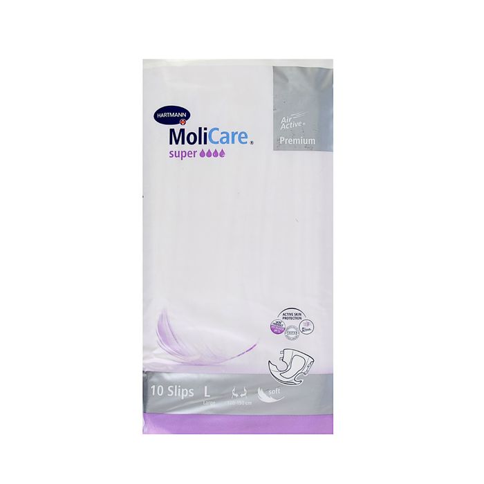 MoliCare Premium Super soft Подгузники воздухопроницаемые, Large L (3), 10 шт, 120-150см фото