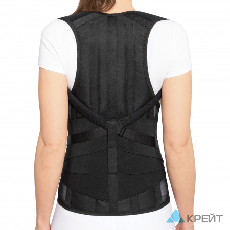 Крейт Корсет ортопедический грудопоясничный, рост 2, р. 4, 1 шт, черный, Б-504 4 металлических ребра жесткости фото