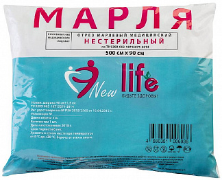 New life Марля медицинская нестерильная, 5 м х 90 см, 1 шт. фото
