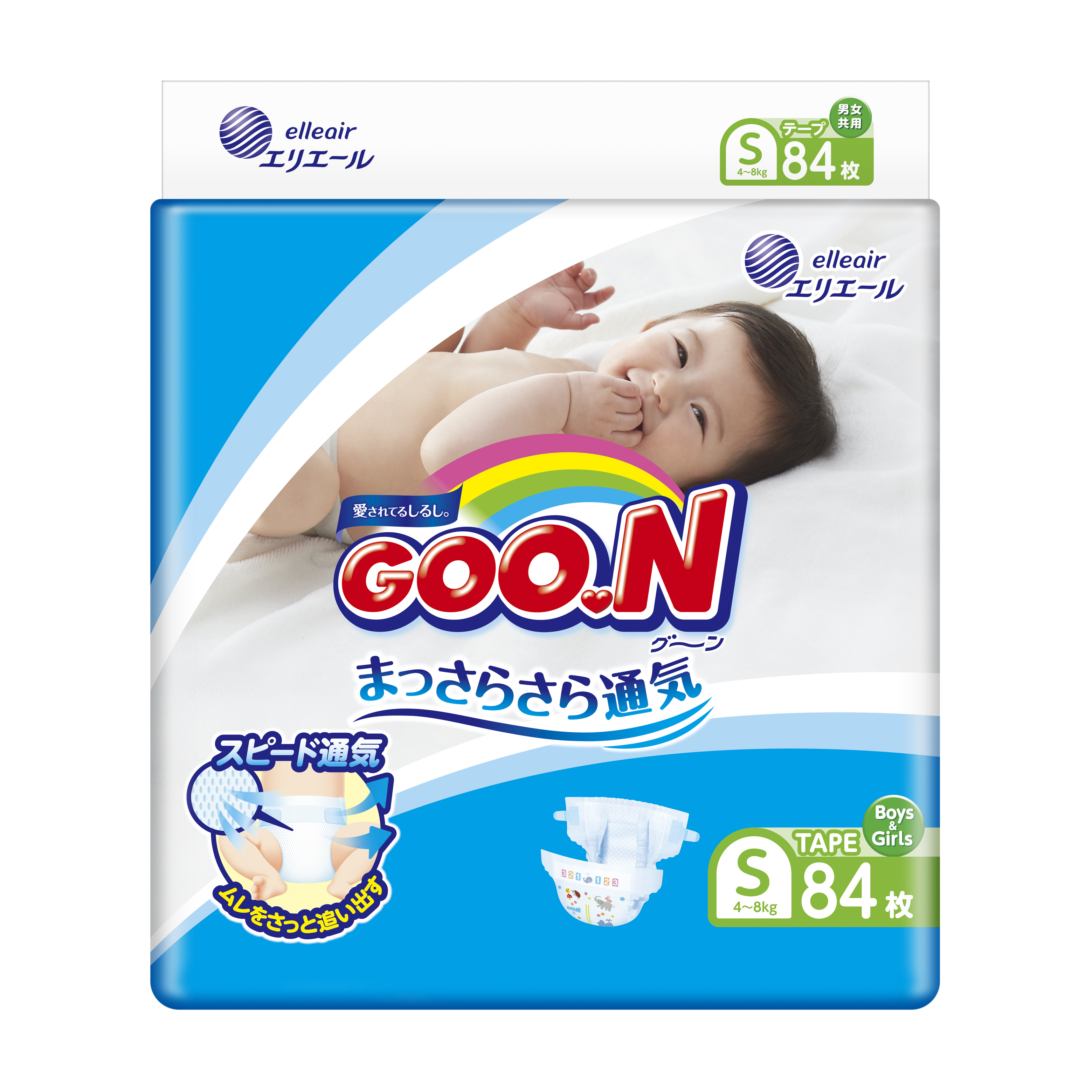 GOON Подгузники детские, S (4-8 кг), 84 шт. фото