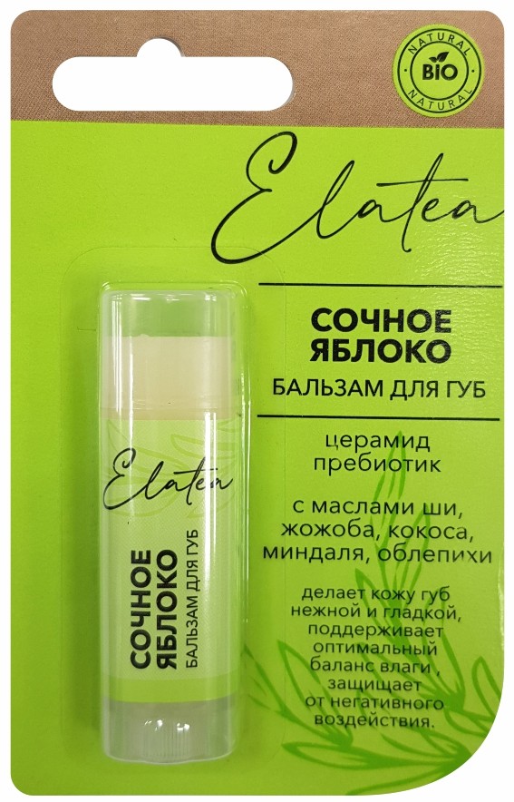 Elatea Бальзам для губ Сочное яблоко, 4.8 г, 1 шт. фото