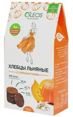 Oleos Хлебцы льняные, хлебцы, 100 г, 1 шт, с семенами тыквы фото