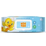 Кря-Кря салфетки влажные детские, салфетки гигиенические, 100 шт, с экстрактом алоэ фото