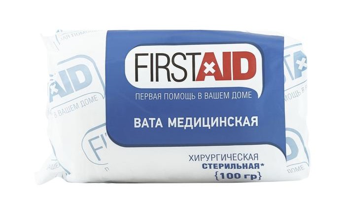 Ферстэйд Вата медицинская хирургическая стерильная, вата стерильная, 100 г, 1 шт. фото