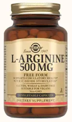 Solgar L-аргинин, 500 мг, капсулы, 50 шт. фото