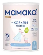 Мамако 1 Premium молочная смесь на основе козьего молока, 0-6 месяцев, смесь молочная сухая, 400 г, 1 шт. фото