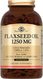 Solgar Льняное масло, 1250 мг, капсулы, 100 шт. фото