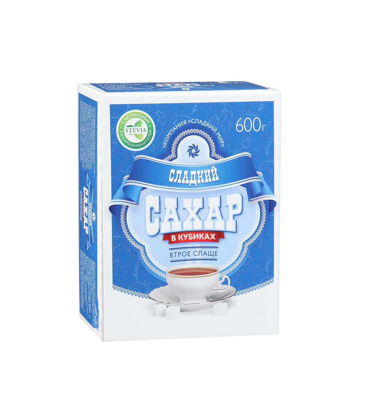 Сахар Сладкий втрое слаще в кубиках, кубики, 600 г, 1 шт. фото