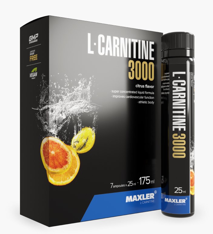 Maxler Л-Карнитин 3000, жидкость для приема внутрь, 25 мл, 7 шт, цитрус фото