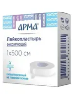 Арма Лейкопластырь фиксирующий, 1 см х 500 см, 1 шт, белый, тканевая основа фото