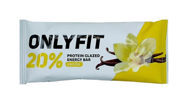 Onlyfit Батончик протеиновый глазированный, батончик, 40 г, 1 шт, ваниль фото