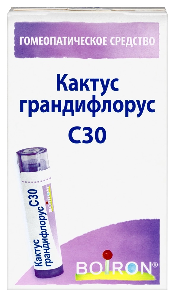 Кактус грандифлорус С30, гранулы гомеопатические, 4 г, 1 шт. фото