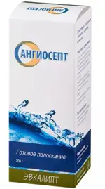 Ополаскиватель Ангиосепт, раствор для полоскания полости рта, 200 мл, 1 шт, эвкалиптовый фото