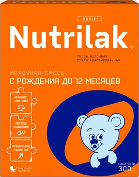 Nutrilak Смесь сухая молочная адаптированная, 0-12 месяцев, смесь молочная сухая, 300 г, 1 шт. фото