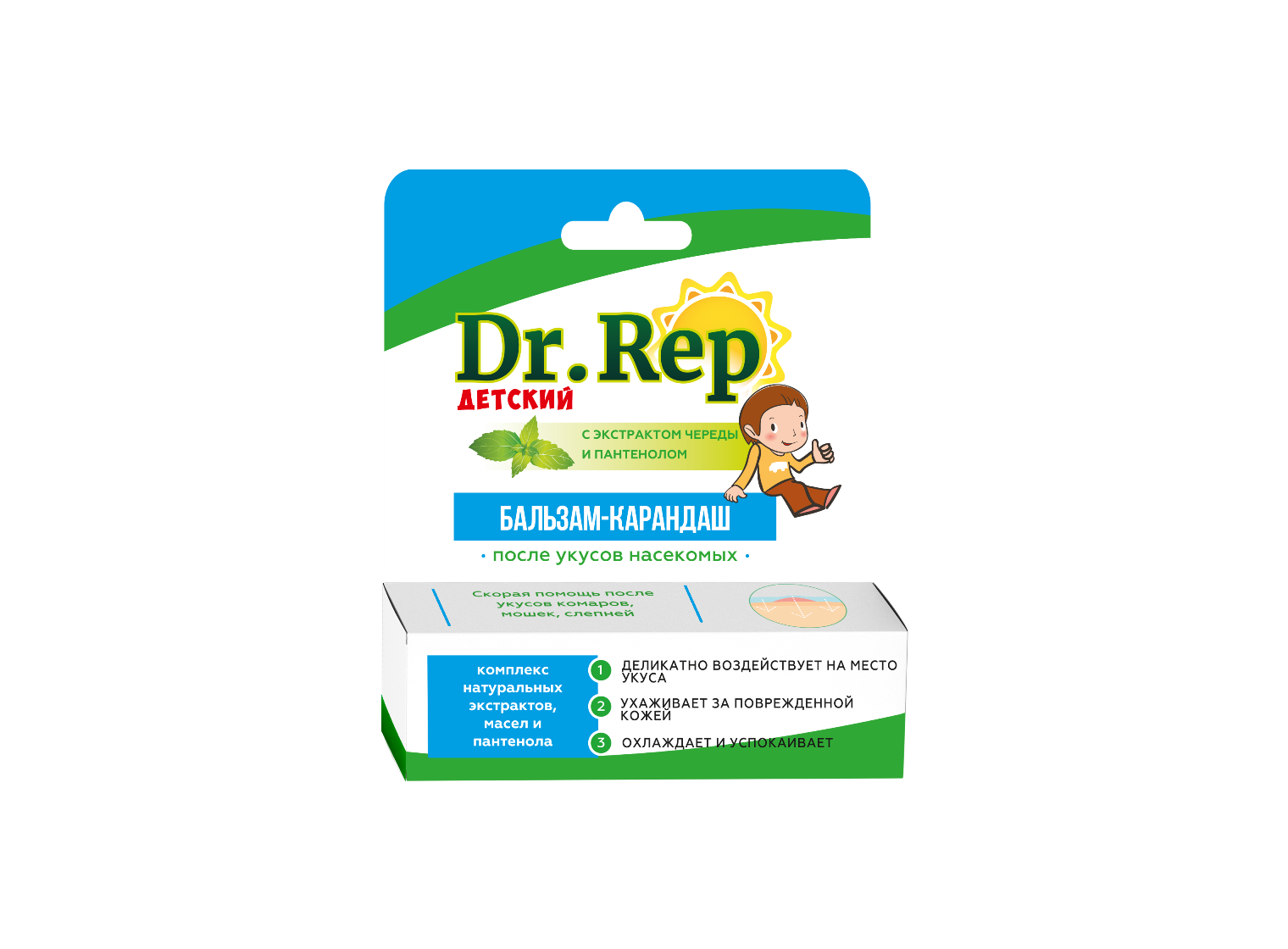 Dr. Rep Бальзам-карандаш детский после укусов насекомых, бальзам для наружного применения, 4.2 г, 1 шт. фото